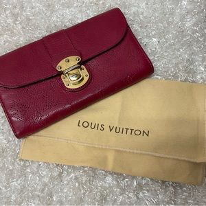 Authentic Louis Vuitton Red Mahina Wallet ❄️